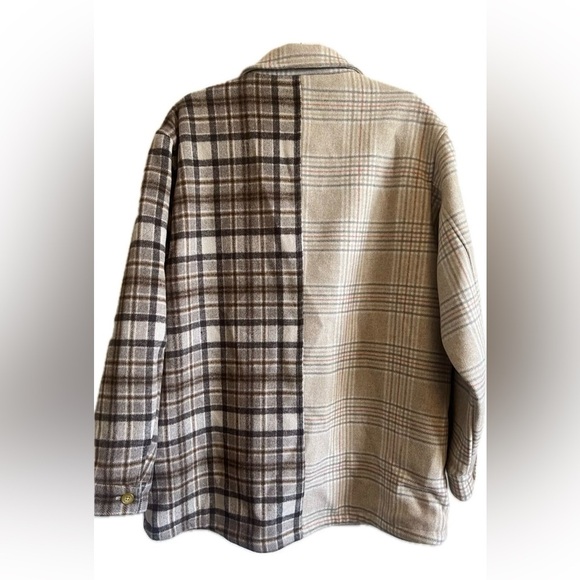 ASOS DESIGN Plaid Oversize Men Jacket BROWN Size Medium - Picture 2 of 4